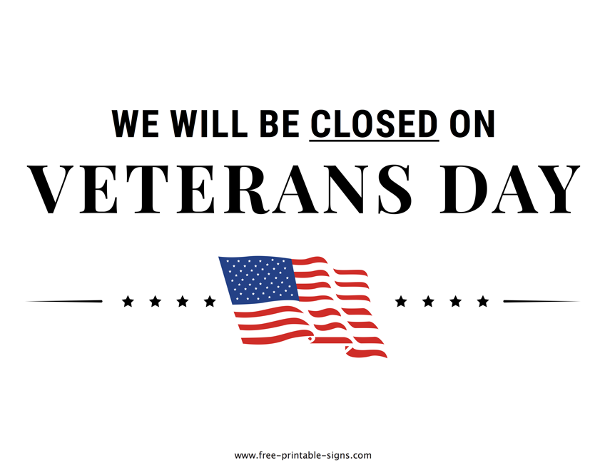 Borough Office Will Be Closed On Veterans Day Borough Of Wenonah NJ