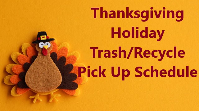 Trash & Recycle Pick Up Scheduled for Monday, December 2nd